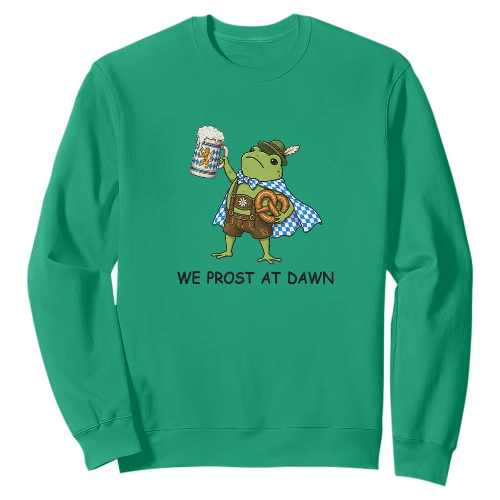 We Prost At Dawn Sweatshirt Funny Oktoberfest Frog Humor