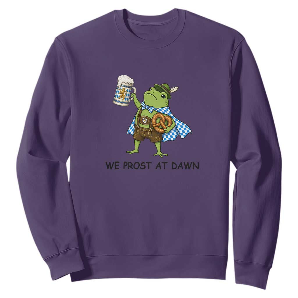 We Prost At Dawn Sweatshirt Funny Oktoberfest Frog Humor