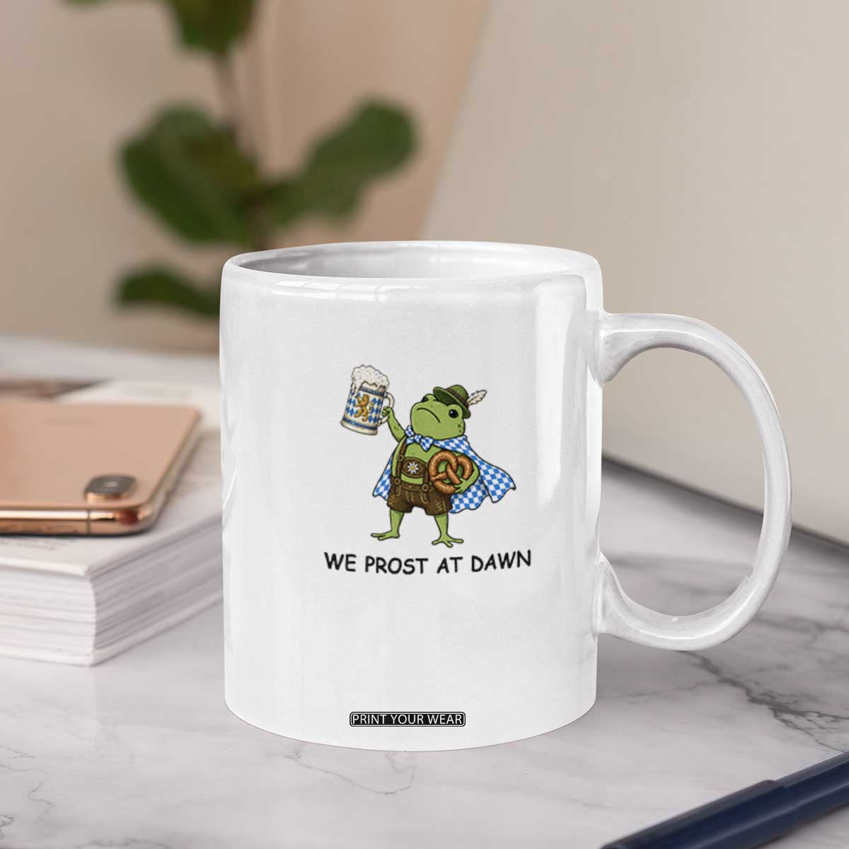 We Prost At Dawn Coffee Mug Funny Oktoberfest Frog Humor
