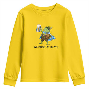 We Prost At Dawn Youth Sweatshirt Funny Oktoberfest Frog Humor