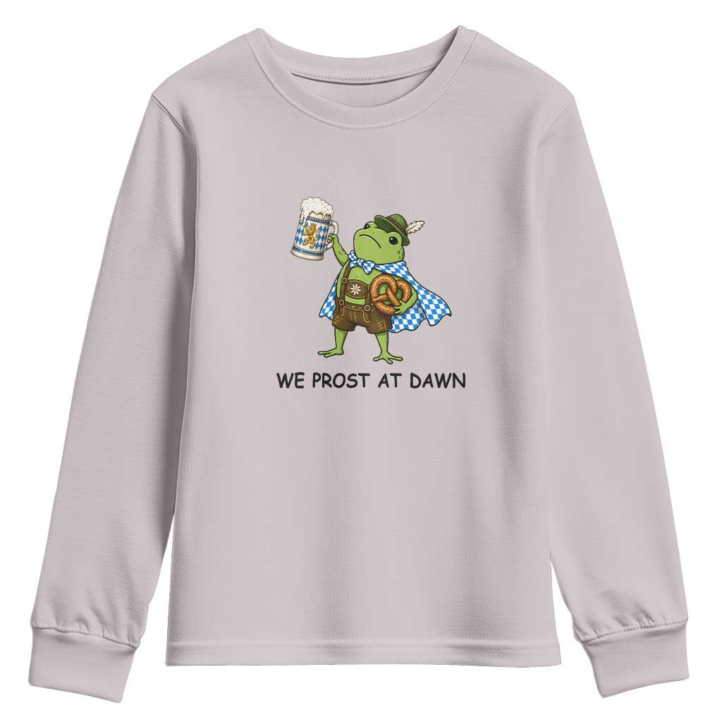 We Prost At Dawn Youth Sweatshirt Funny Oktoberfest Frog Humor