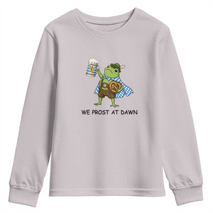 We Prost At Dawn Youth Sweatshirt Funny Oktoberfest Frog Humor