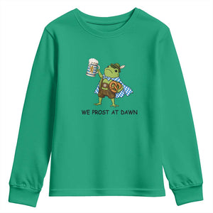 We Prost At Dawn Youth Sweatshirt Funny Oktoberfest Frog Humor