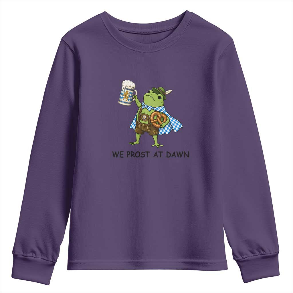 We Prost At Dawn Youth Sweatshirt Funny Oktoberfest Frog Humor