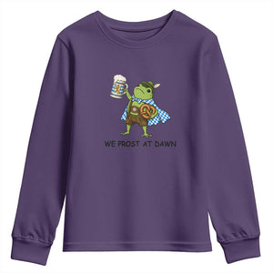 We Prost At Dawn Youth Sweatshirt Funny Oktoberfest Frog Humor