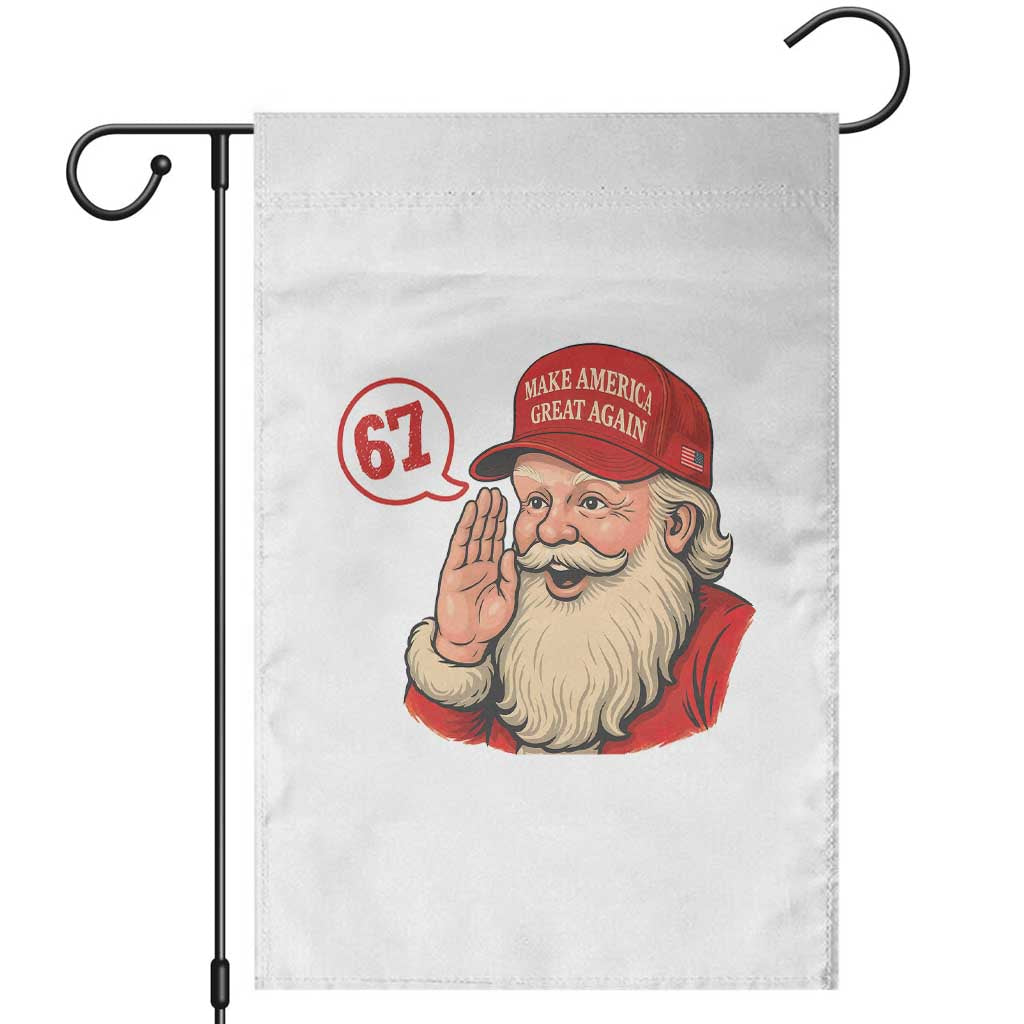 67 Six Seven Christmas Garden Flag Santa MAGA Hat Xmas TS14 White Print Your Wear