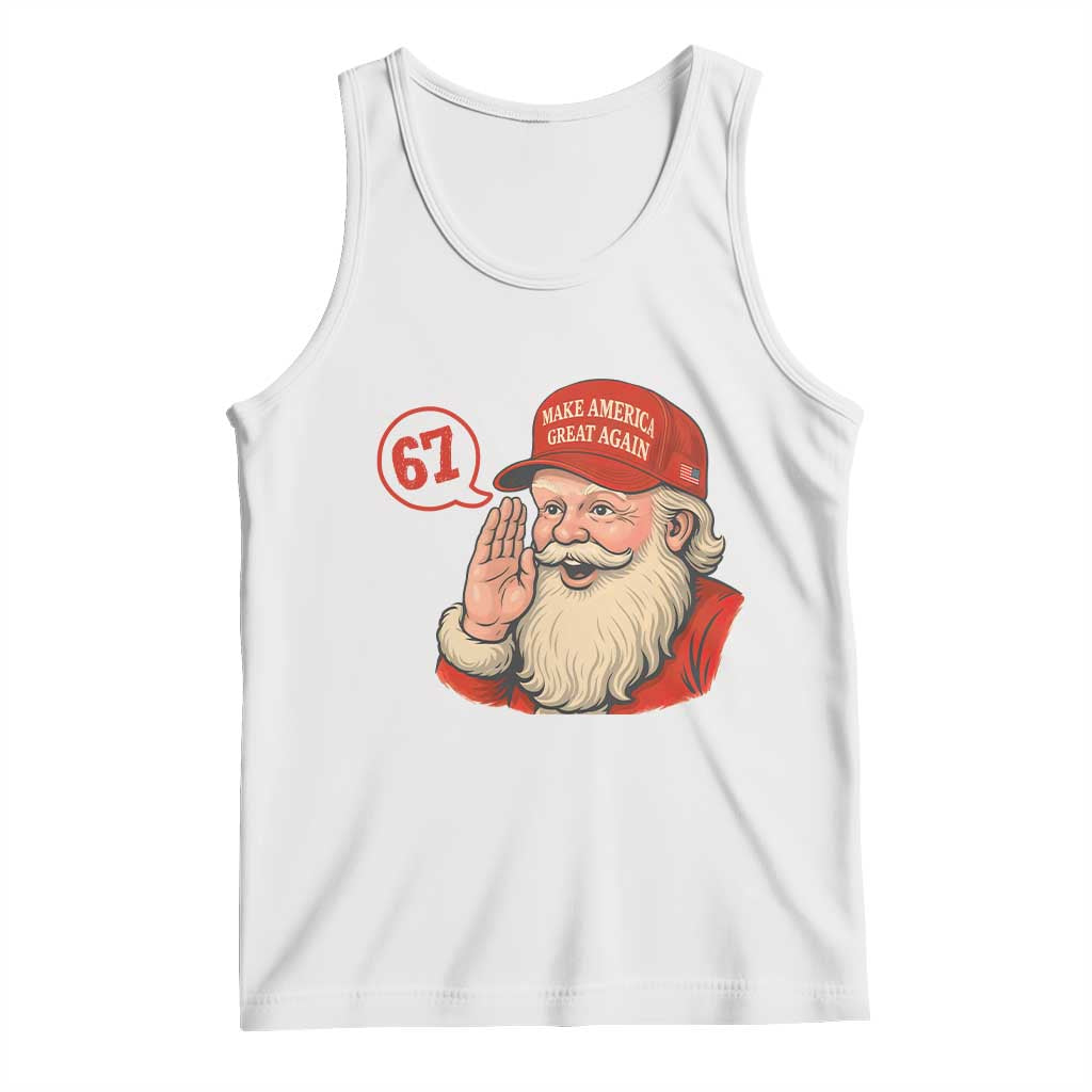 67 Six Seven Christmas Tank Top Santa MAGA Hat Xmas TS14 White Print Your Wear