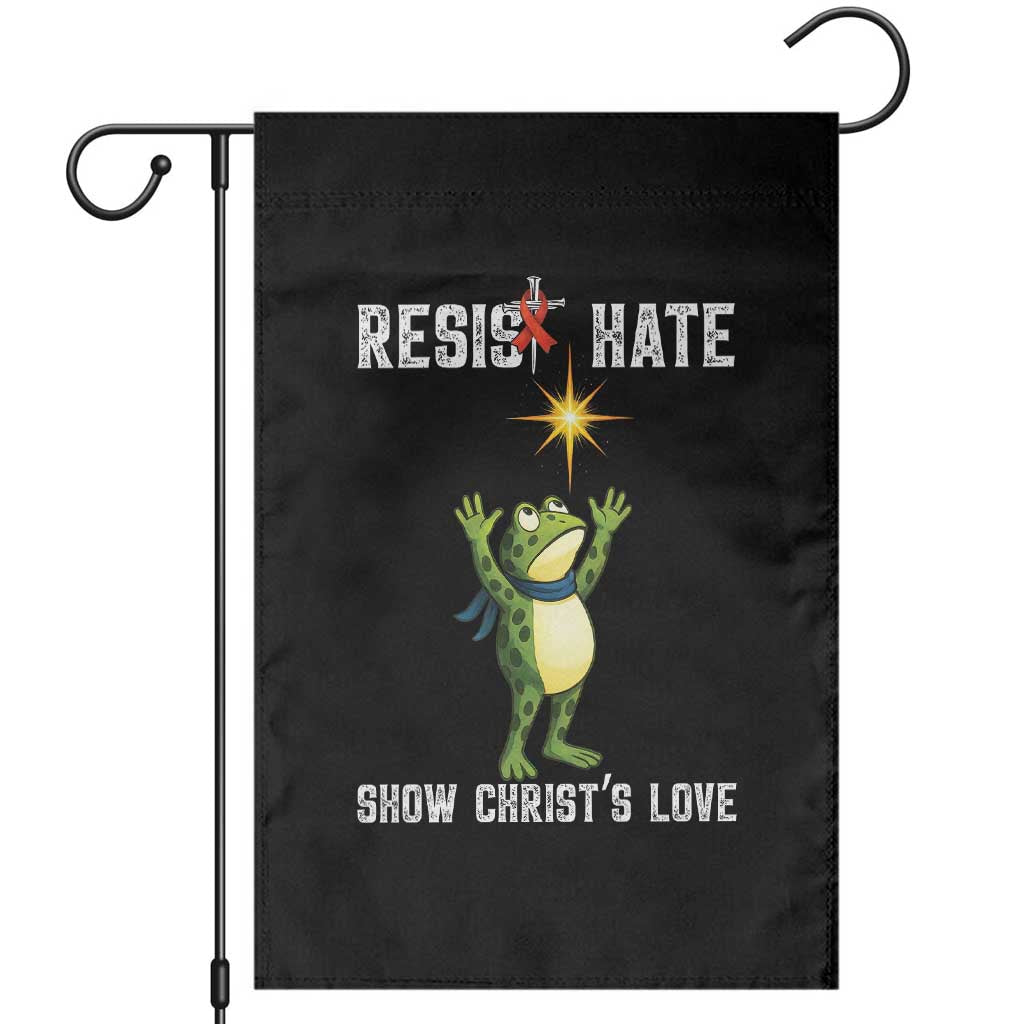 Resist Frog Garden Flag Christian HIV Awareness Red Ribbon TS14 Black Print Your Wear
