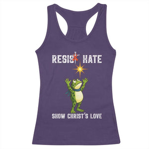 Resist Frog Racerback Tank Top Christian HIV Awareness Red Ribbon TS14 Purple Print Your Wear