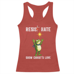 Resist Frog Racerback Tank Top Christian HIV Awareness Red Ribbon TS14 Red Print Your Wear