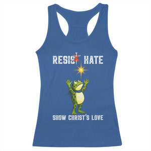 Resist Frog Racerback Tank Top Christian HIV Awareness Red Ribbon TS14 Royal Blue Print Your Wear
