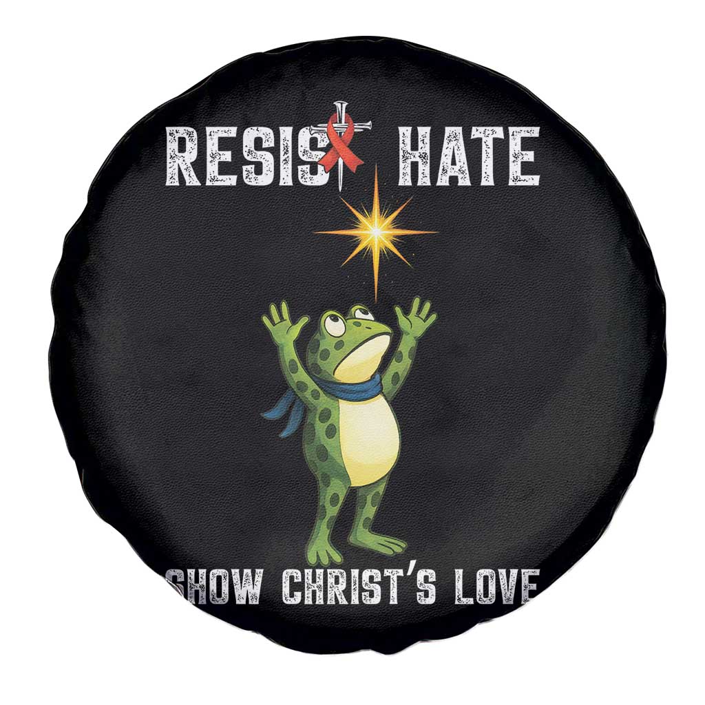 Resist Frog Spare Tire Cover Christian HIV Awareness Red Ribbon TS14 Print Your Wear