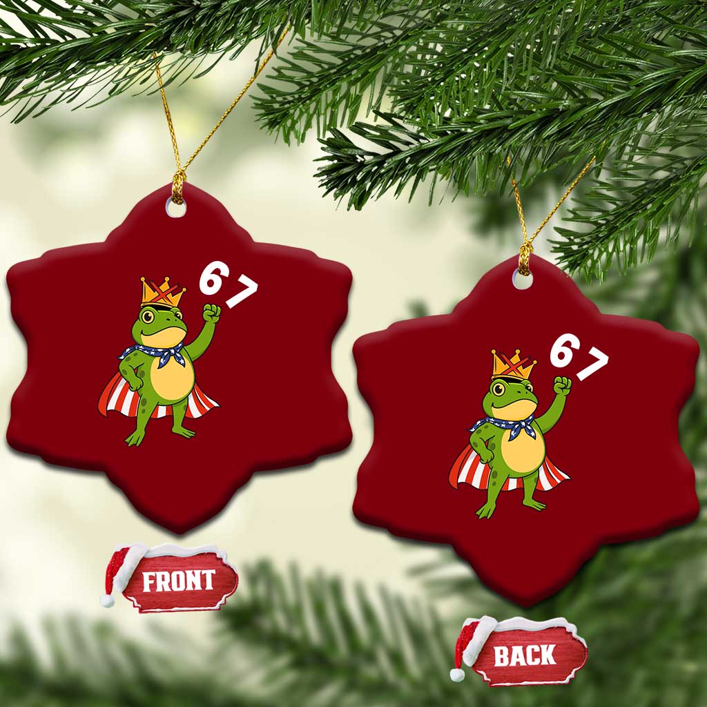 Resist Frog Ceramic Ornament Super American 67 Six Seven Meme TS14 Print Your Wear