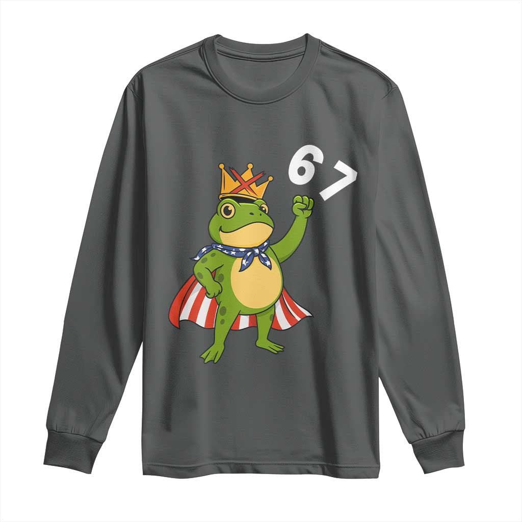 Resist Frog Long Sleeve Shirt Super American 67 Six Seven Meme TS14 Dark Heather Print Your Wear