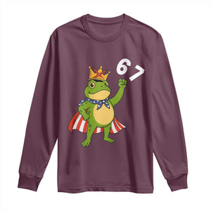 Resist Frog Long Sleeve Shirt Super American 67 Six Seven Meme TS14 Maroon Print Your Wear