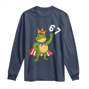 Resist Frog Long Sleeve Shirt Super American 67 Six Seven Meme TS14 Navy Print Your Wear