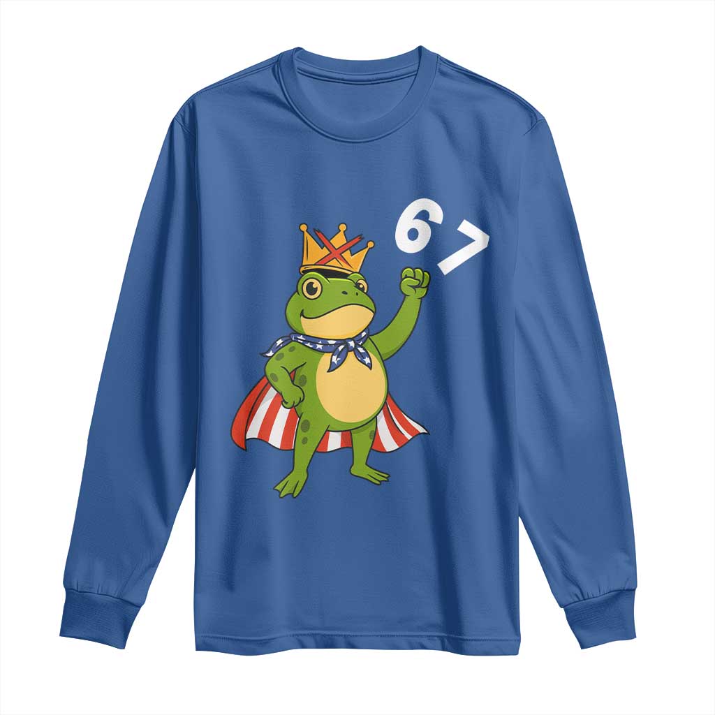 Resist Frog Long Sleeve Shirt Super American 67 Six Seven Meme TS14 Royal Blue Print Your Wear