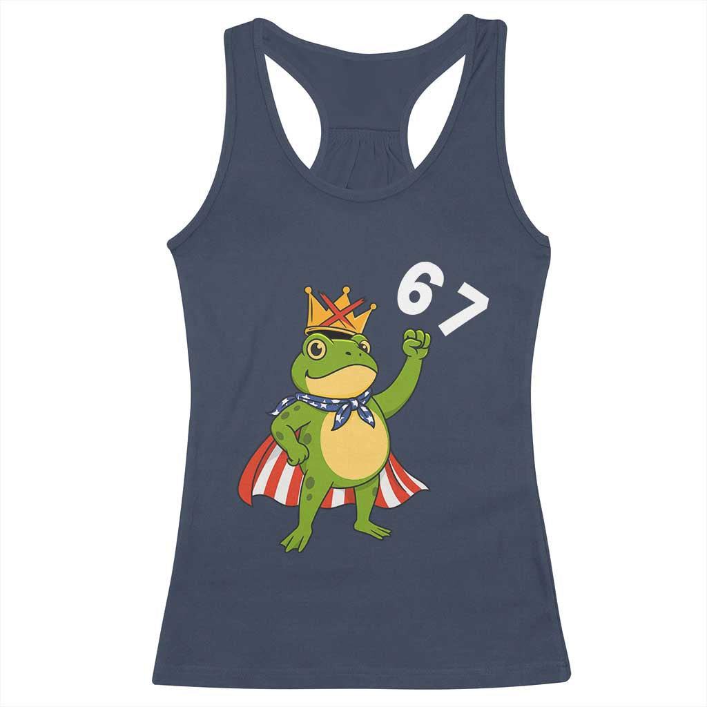 Resist Frog Racerback Tank Top Super American 67 Six Seven Meme TS14 Navy Print Your Wear