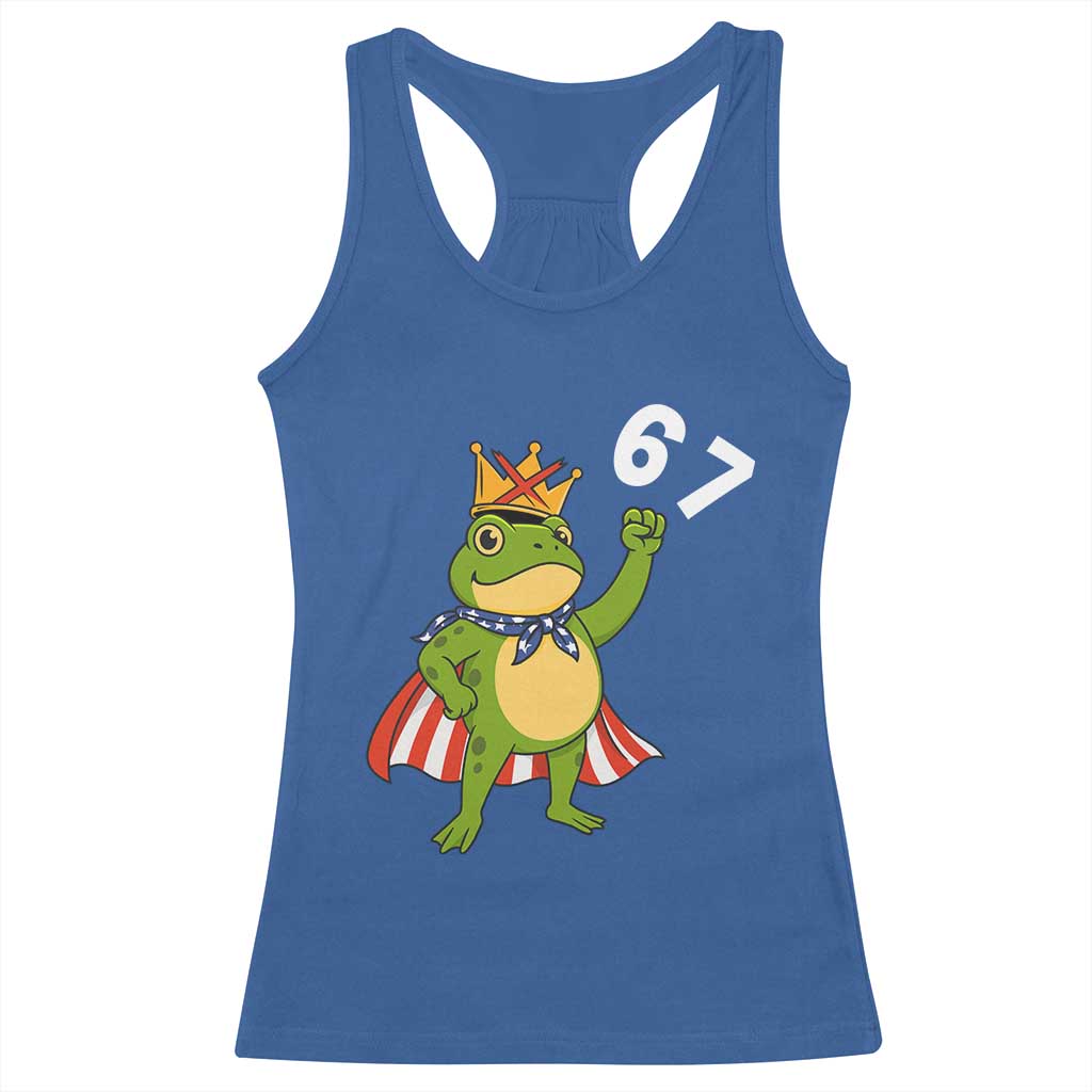 Resist Frog Racerback Tank Top Super American 67 Six Seven Meme TS14 Royal Blue Print Your Wear