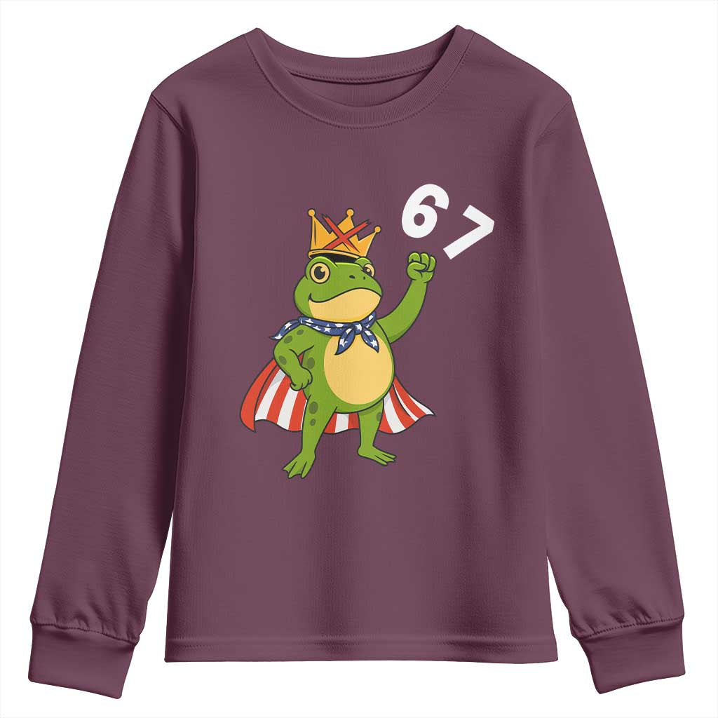 Resist Frog Youth Sweatshirt Super American 67 Six Seven Meme TS14 Maroon Print Your Wear