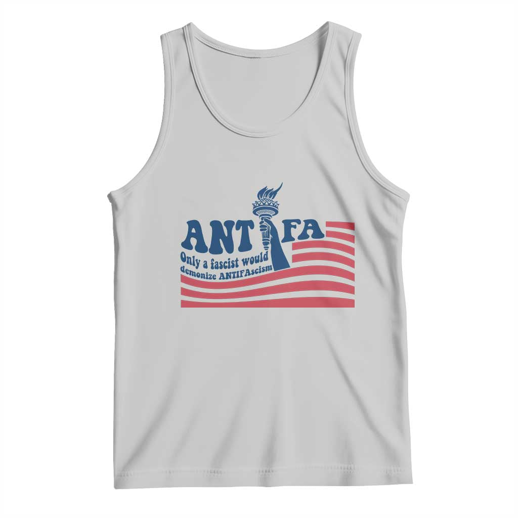 Antifa Fascism Patriotic Tank Top Antifascist Statue of Liberty TS14 Ash Print Your Wear