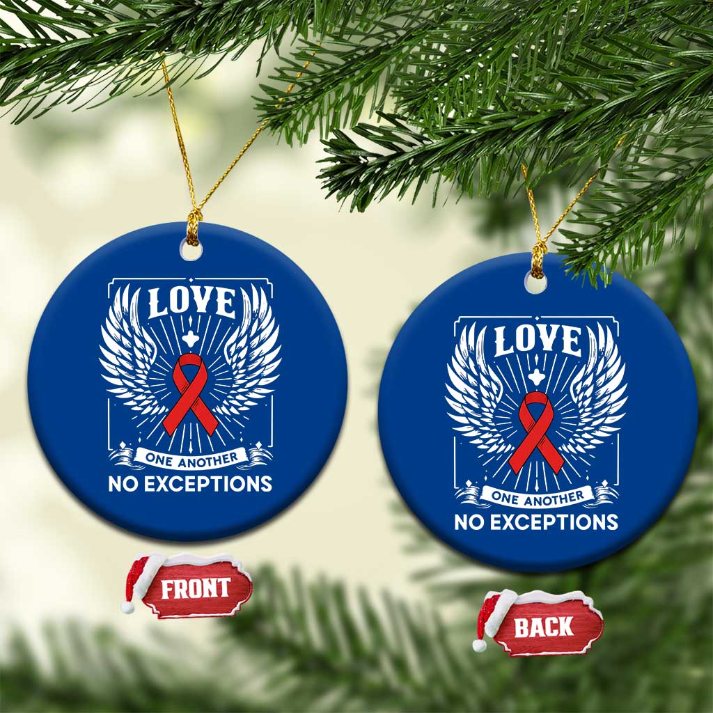 Red Ribbon Christian Ceramic Ornament Cross Minimal Faith HIV Awareness Religious TS14 1pc Blue Print Your Wear