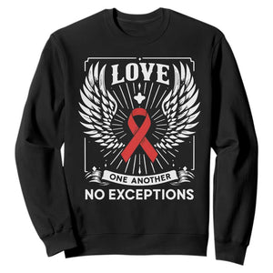 Red Ribbon Christian Sweatshirt Cross Minimal Faith HIV Awareness Religious TS14 Black Print Your Wear