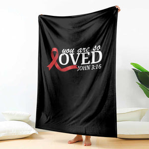 Red Ribbon Christian Throw Blanket Cross Bible Verse Inspirational Religious Faith TS14 Print Your Wear