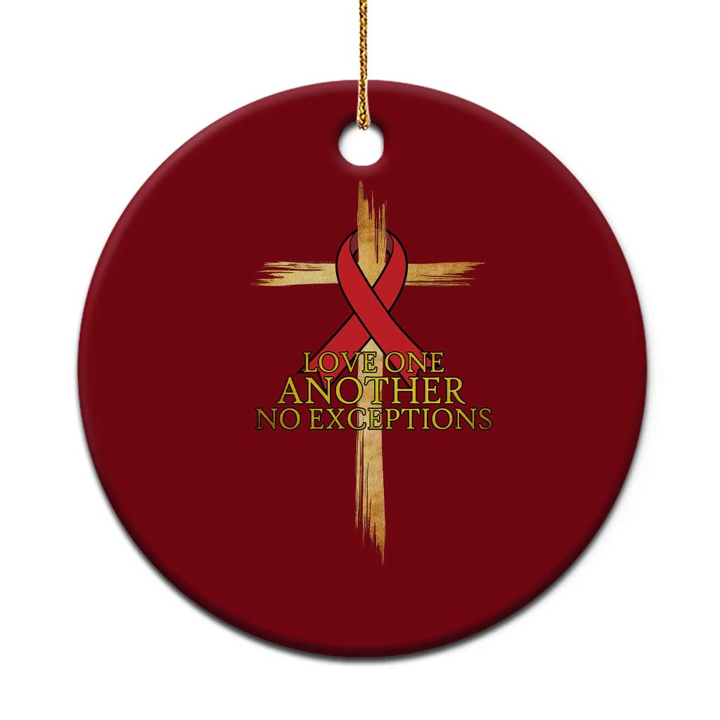 Red Ribbon Christian Ceramic Ornament Cross Bible Verse TS14 1pc Red Print Your Wear