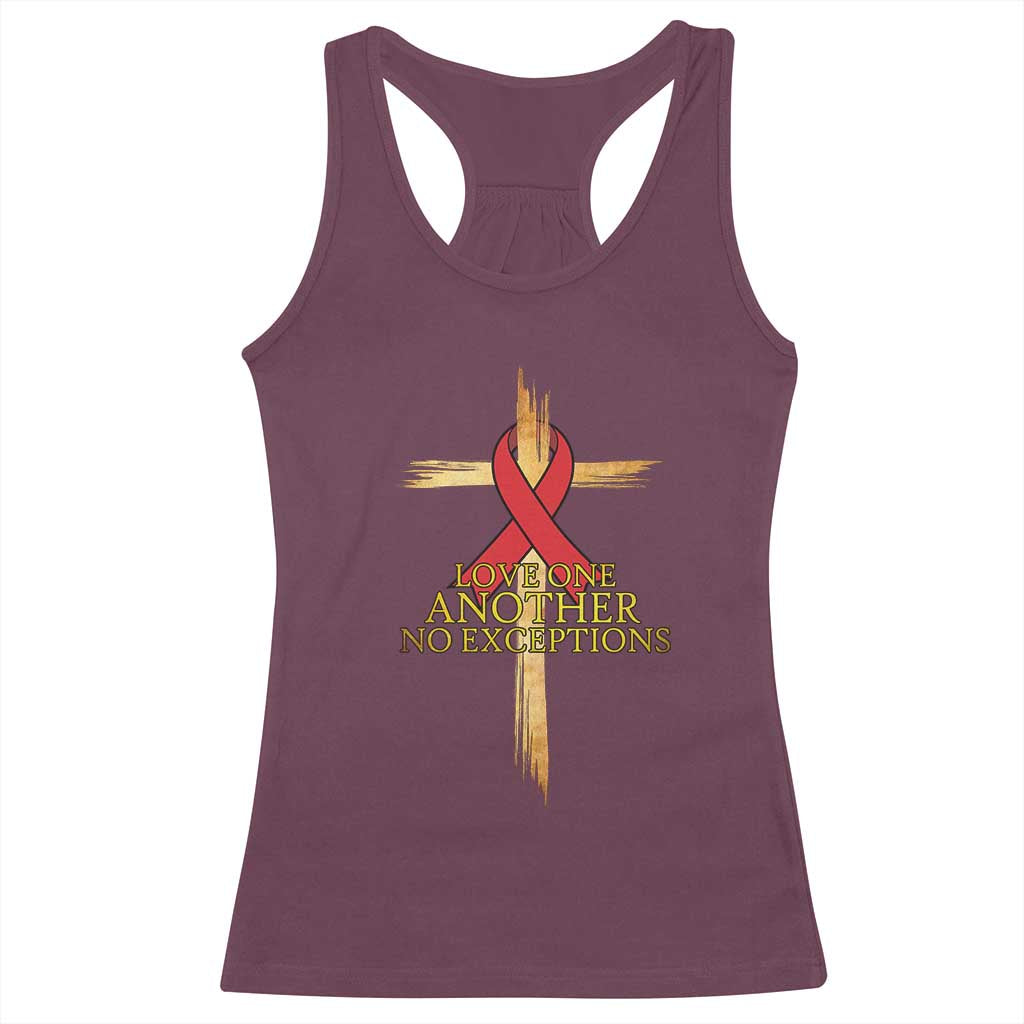 Red Ribbon Christian Racerback Tank Top Cross Bible Verse TS14 Maroon Print Your Wear
