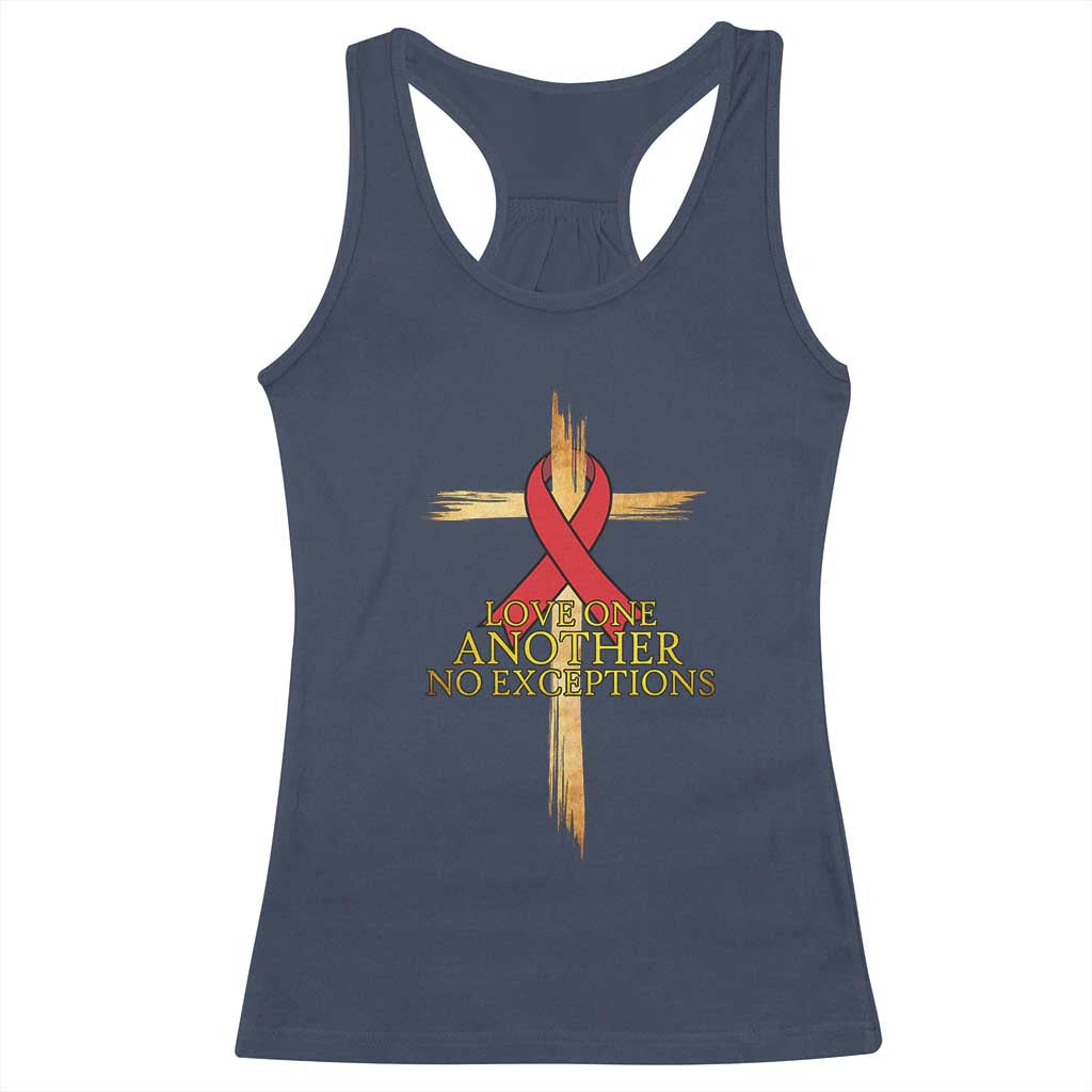 Red Ribbon Christian Racerback Tank Top Cross Bible Verse TS14 Navy Print Your Wear