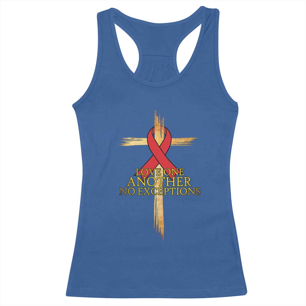 Red Ribbon Christian Racerback Tank Top Cross Bible Verse TS14 Royal Blue Print Your Wear