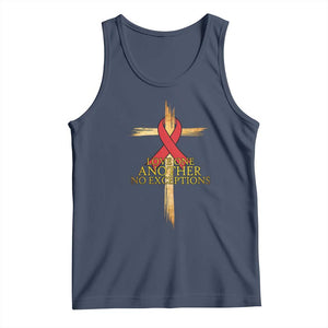 Red Ribbon Christian Tank Top Cross Bible Verse TS14 Navy Print Your Wear