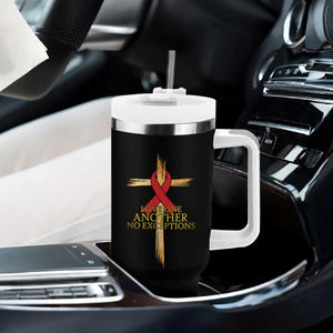 Red Ribbon Christian Tumbler With Handle Cross Bible Verse TS14 Print Your Wear