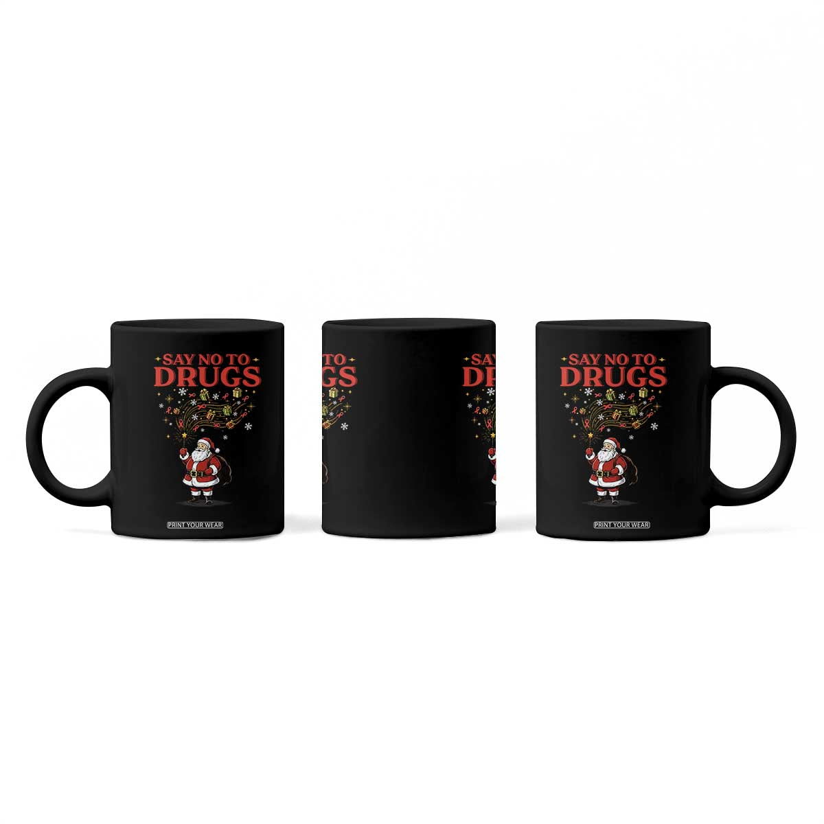 Santa Christmas Coffee Mug AIDS Awwanrness Red Ribbon HIV Support TS14 Print Your Wear