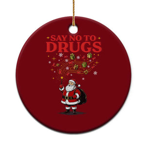 Santa Xmas Ceramic Ornament AIDS Awwanrness Red Ribbon HIV Support TS14 1pc Red Print Your Wear