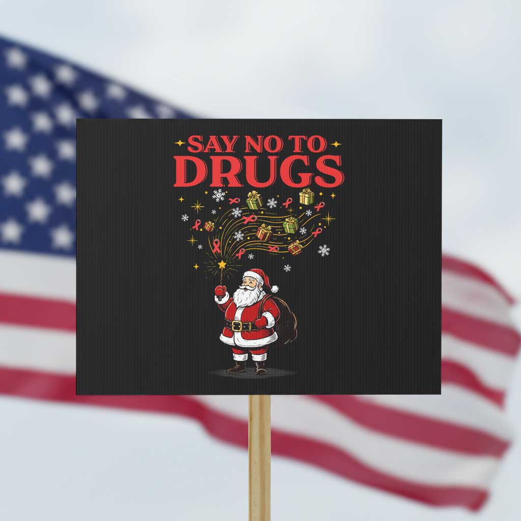 Santa Christmas Protest Sign AIDS Awwanrness Red Ribbon HIV Support TS14 Horizontal 18