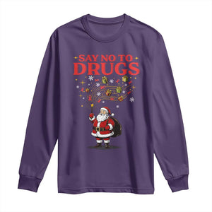Santa Christmas Long Sleeve Shirt AIDS Awwanrness Red Ribbon HIV Support TS14 Purple Print Your Wear