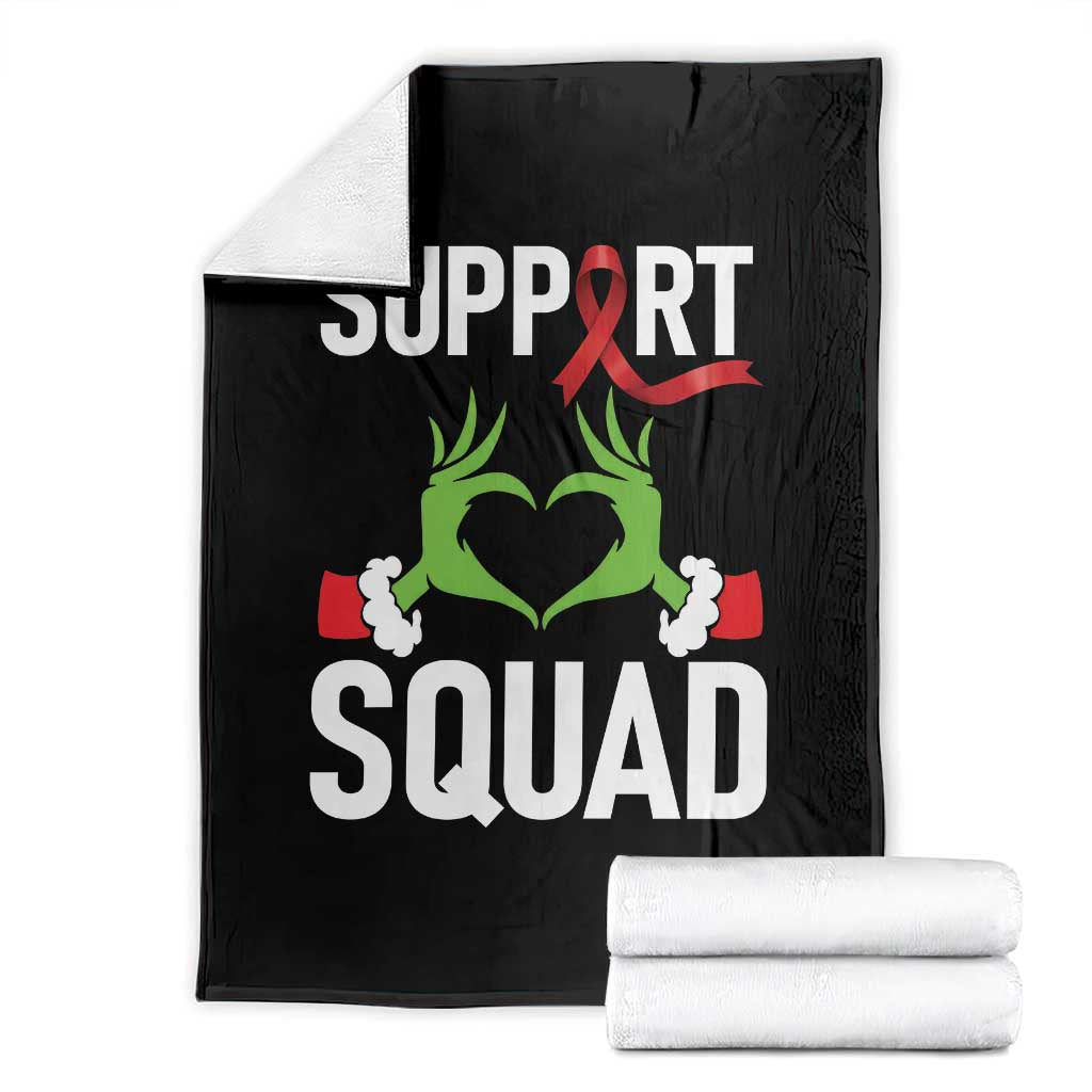 Red Ribbon AIDS Awareness Throw Blanket Elf Hand Christmas HIV Support TS14 Black Print Your Wear