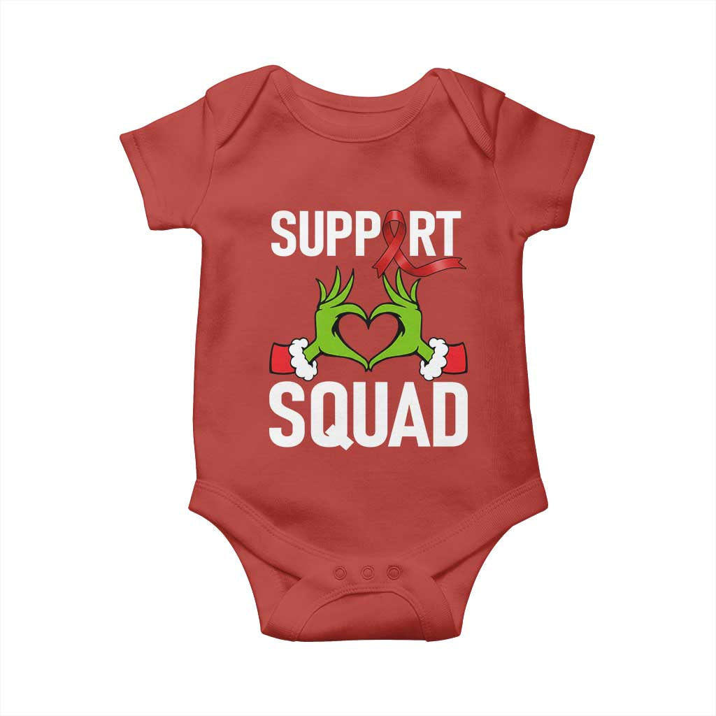 Red Ribbon AIDS Awareness Baby Onesie Elf Hand Christmas HIV Support TS14 Red Print Your Wear