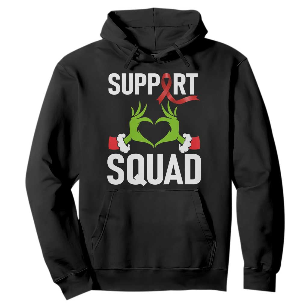 Red Ribbon AIDS Awareness Hoodie Elf Hand Christmas HIV Support TS14 Black Print Your Wear