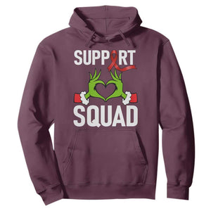 Red Ribbon AIDS Awareness Hoodie Elf Hand Christmas HIV Support TS14 Maroon Print Your Wear