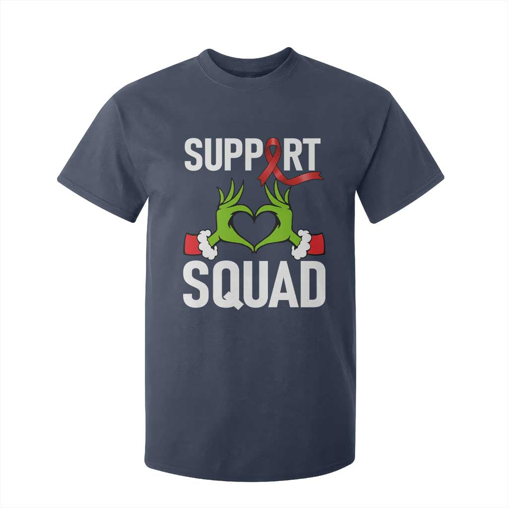 Red Ribbon AIDS Awareness T Shirt For Kid Elf Hand Christmas HIV Support TS14 Navy Print Your Wear