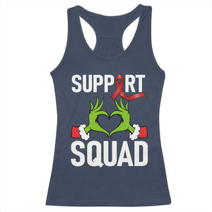 Red Ribbon AIDS Awareness Racerback Tank Top Elf Hand Christmas HIV Support TS14 Navy Print Your Wear