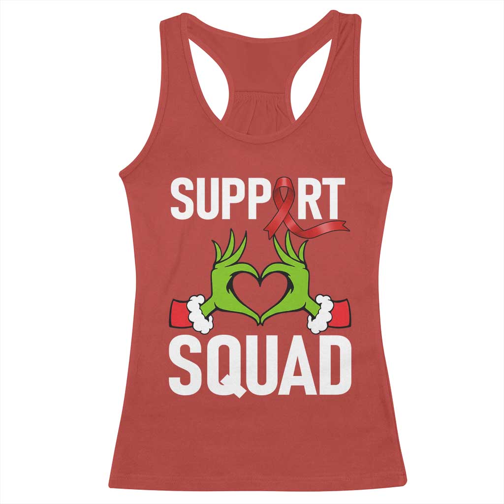 Red Ribbon AIDS Awareness Racerback Tank Top Elf Hand Christmas HIV Support TS14 Red Print Your Wear