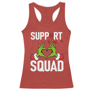 Red Ribbon AIDS Awareness Racerback Tank Top Elf Hand Christmas HIV Support TS14 Red Print Your Wear