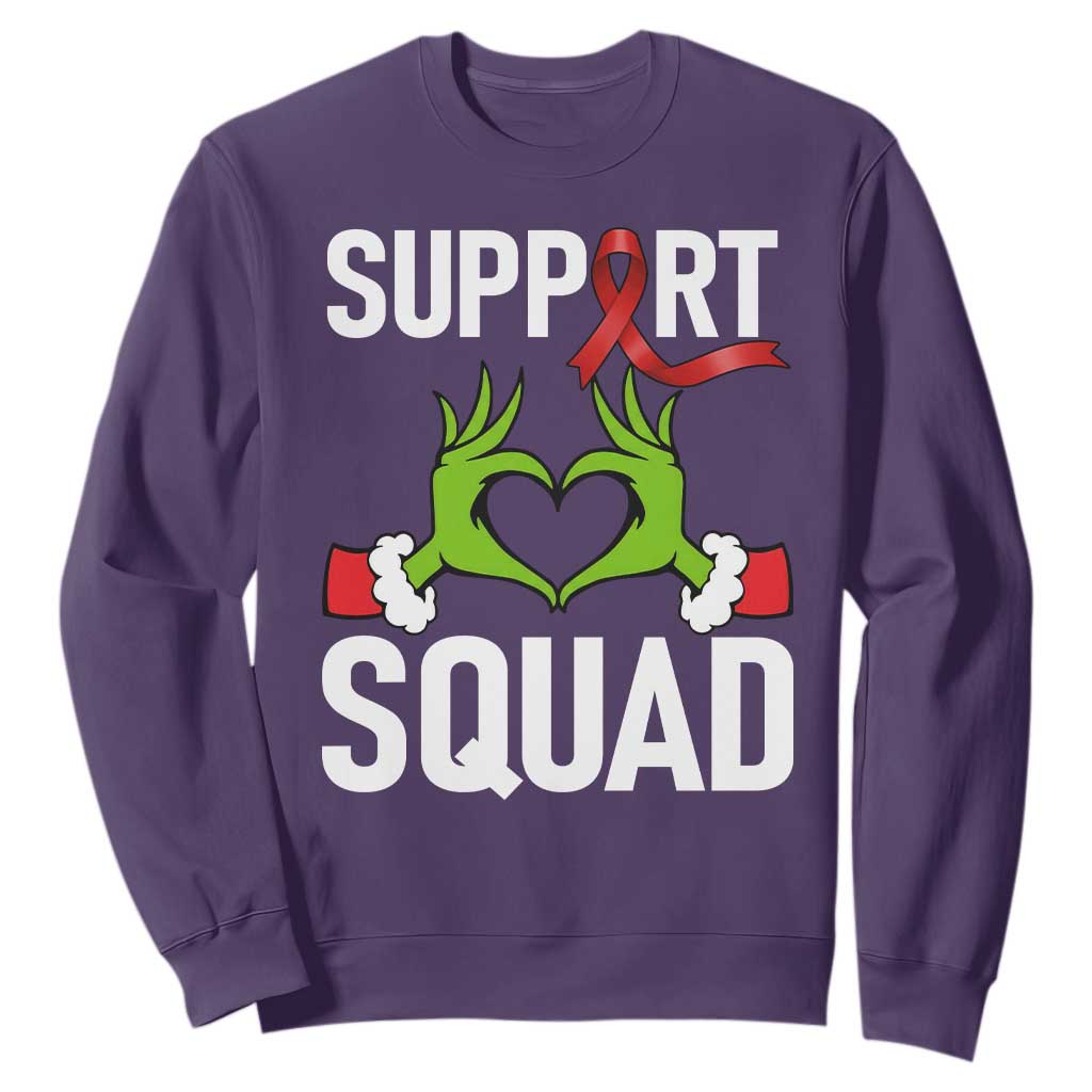 Red Ribbon AIDS Awareness Sweatshirt Elf Hand Christmas HIV Support TS14 Purple Print Your Wear