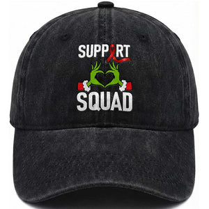 Red Ribbon AIDS Awareness Washed Cotton Baseball Cap Elf Hand Christmas HIV Support TS14 Washed Cap Universal Fit Black Print Your Wear