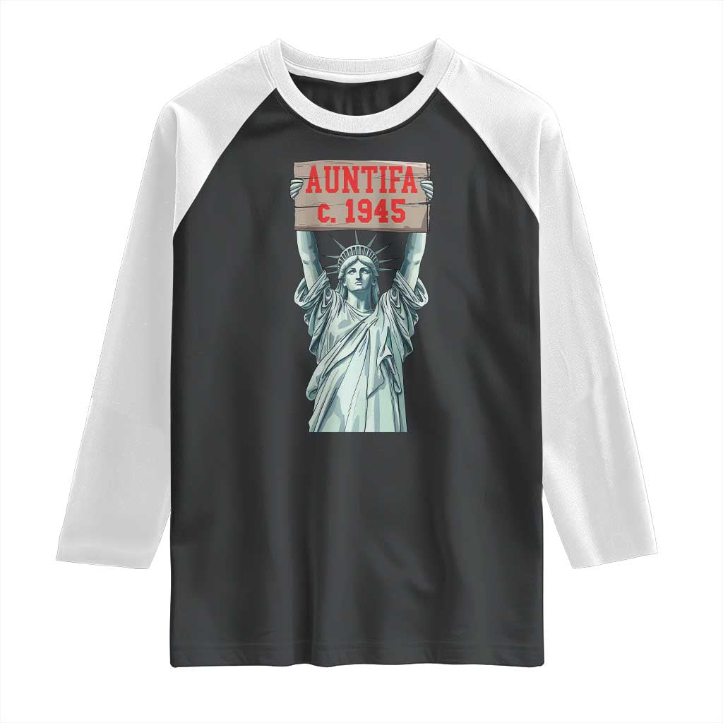 Antifa Fascism Raglan Shirt Statue of Liberty Anti Fascism Patriotic TS14 Black White Print Your Wear