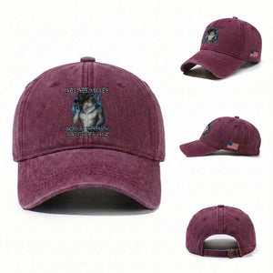 Not Now Kitten Daddy Increasing Shareholder Value Washed Cotton Baseball Cap Funny Werewolf Meme Sarcastic TS14 Washed Cap Universal Fit Burgundy Print Your Wear